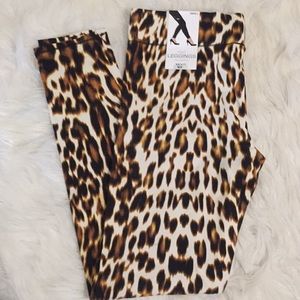 Leopard print knit leggings (full length)